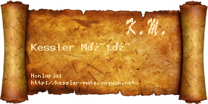 Kessler Máté névjegykártya