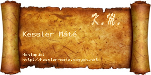 Kessler Máté névjegykártya